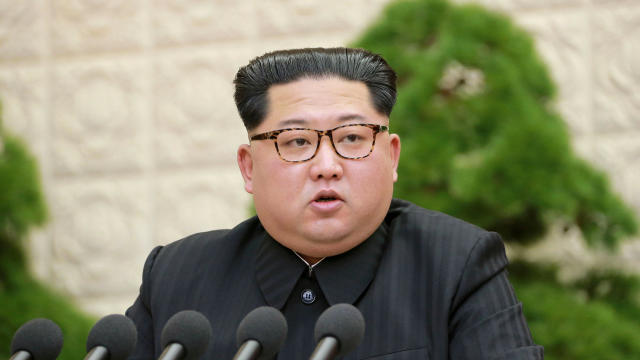 North Korean leader Kim Jong Un speaks during the Third Plenary Meeting of the Seventh Central Committee of the Workers' Party of Korea in this photo released by North Korea's Korean Central News Agency (KCNA) in Pyongyang on April 20, 2018. 