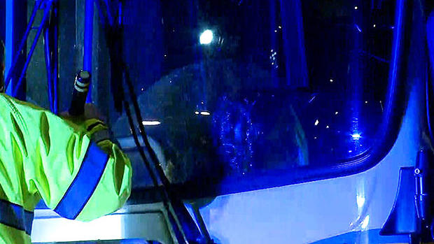 bullet hits MBTA bus 