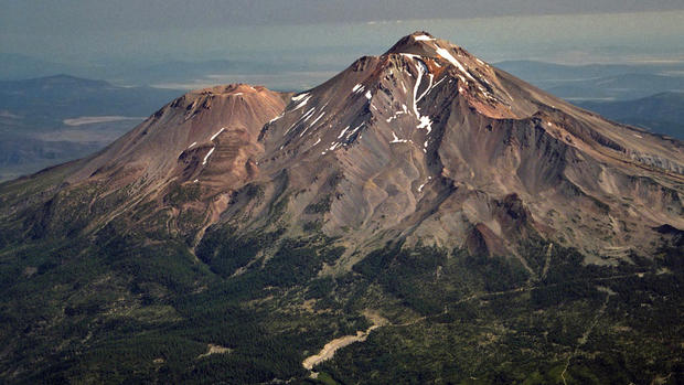 Mount Shasta and Shastina Aerial 