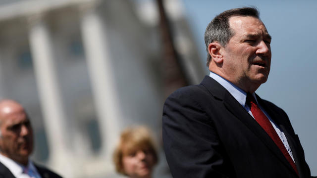 Senator Joe Donnelly (D-IN) speaks during a press conference for the Democrats' new economic agenda on Capitol Hill in Washington 