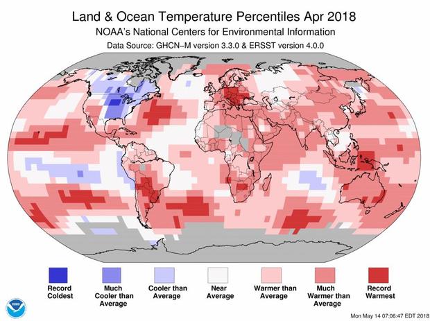 April 2018 Global Temperatures 
