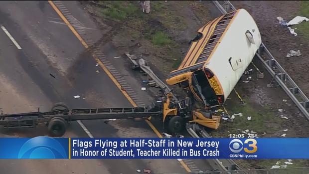 Flags Flying At Half-Staff In New Jersey In Honor Of Student, Teacher Killed In Mount Olive Bus Crash 