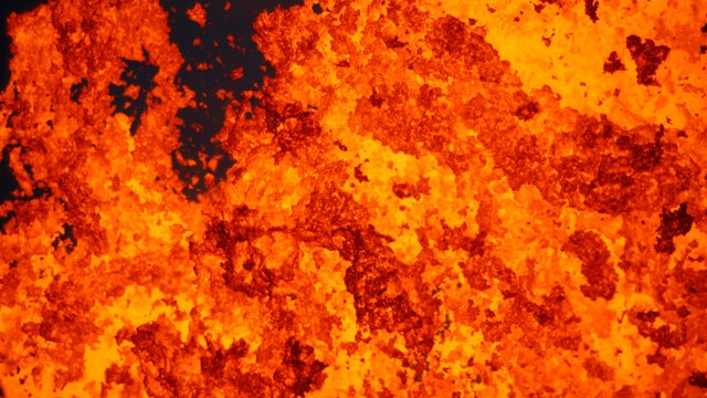 Lava gushes from a fissure eruption of the Kilauea Volcano in the Leilani Estates near Pahoa, Hawaii 