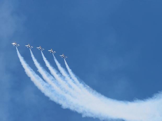 U.S. Navy Blue Angels perform as part of a Memorial Day event on Long Island 