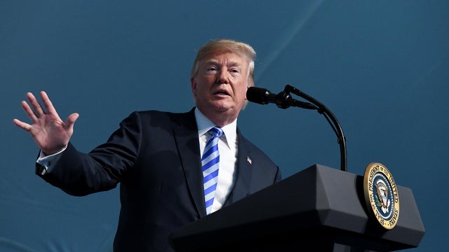 President Trump Participates In The U.S. Coast Guard Change of Command Ceremony 