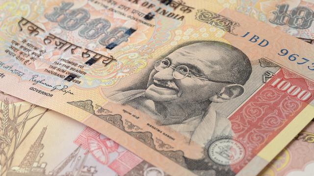 Indian One Thousand Rupee Note with Mahatma Gandhi Portrait 