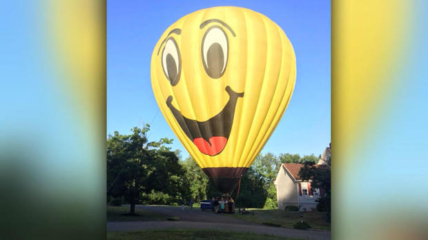 Hot Air Balloon Lands In Neighborhood 