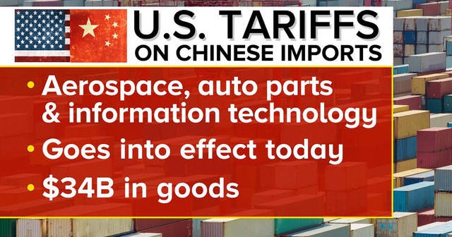 U.S.-China trade war intensifies as tariffs take effect - CBS News