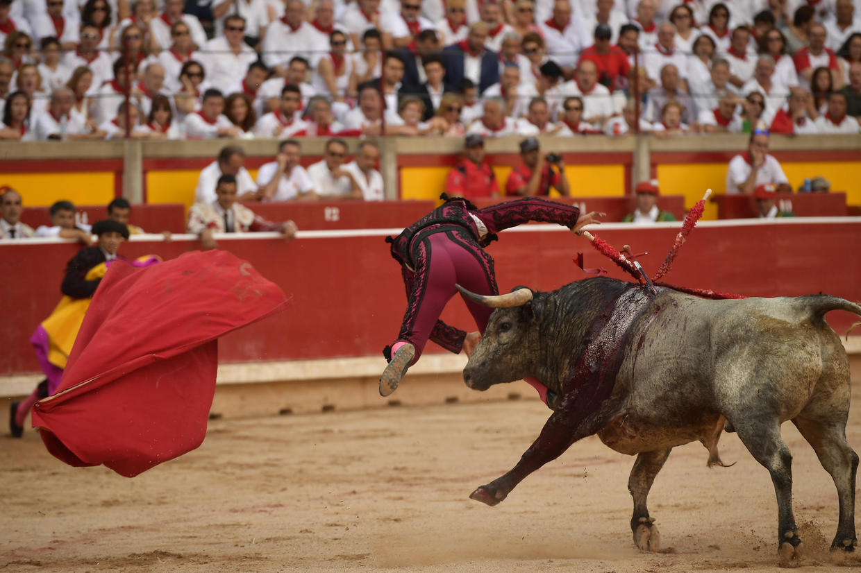 "Running of the Bulls" in Pamplona, Spain