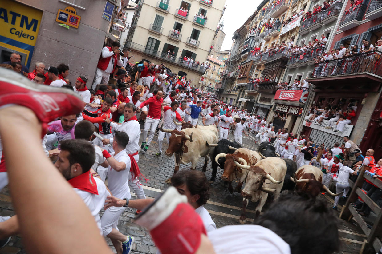 "Running Of The Bulls" In Pamplona, Spain