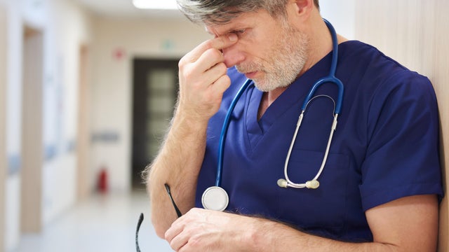 doctor tired after long day 