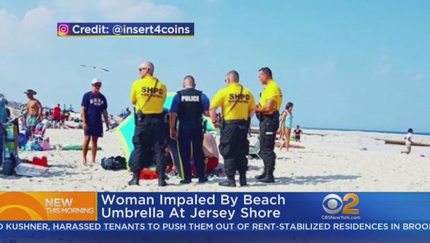 Woman Impaled By Beach Umbrella 