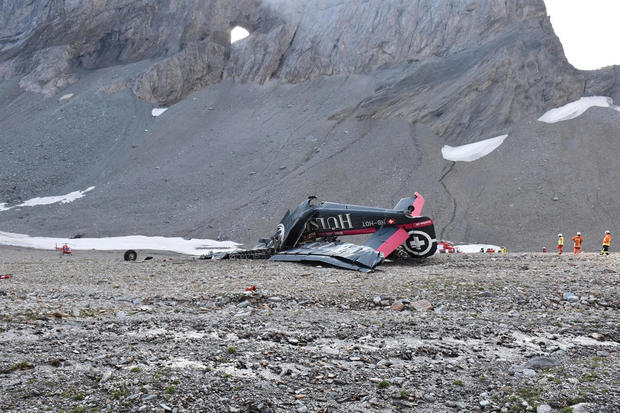 vintage plane crash swiss alps 