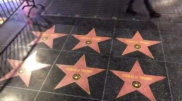Dozens Of Fake Trump Stars Pop Up On Hollywood Walk Of Fame 