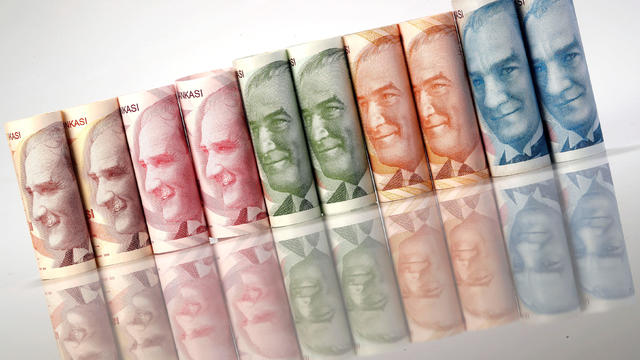FILE PHOTO: Turkish Lira banknotes are seen in this picture illustration 