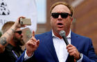 FILE PHOTO: Jones from Infowars.com speaks during a rally in support of Republican presidential candidate Donald Trump in Cleveland 
