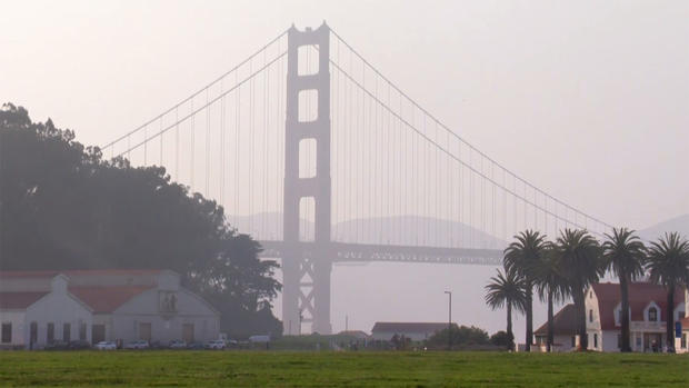 Smoke Shrouds the Golden Gate Bridge 
