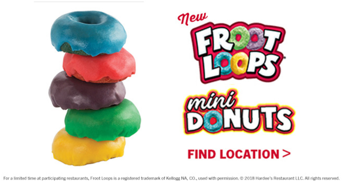 Hardees and Carls' Jr Offer Add Froot Loops Mini Donuts CBS Philadelphia