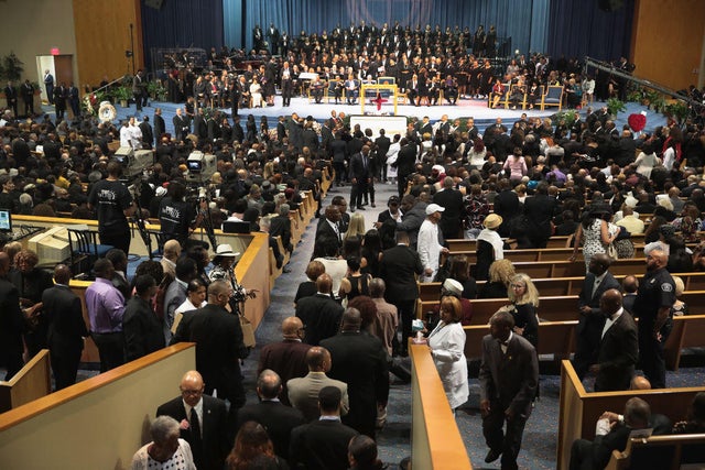 Soul Music Icon Aretha Franklin Honored During Her Funeral By Musicians And Dignitaries 