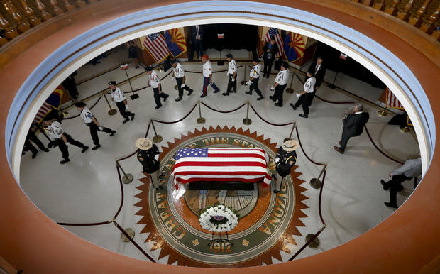 Arizona Sen. John McCain Lies In State In The Rotunda Of Arizona State Capitol 