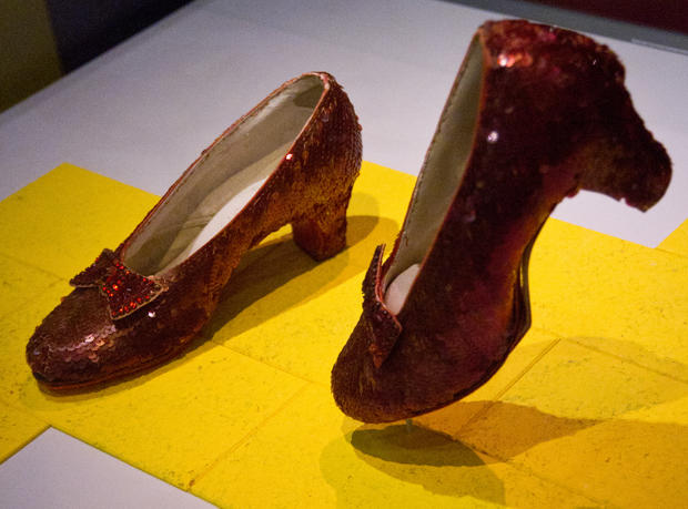 The famous ruby slippers worn by actress 