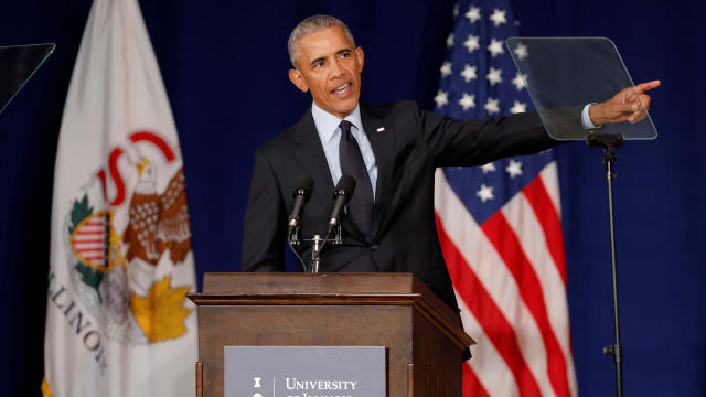 Former U.S. President Barack Obama speaks at the University of Illinois Urbana-Champaign 