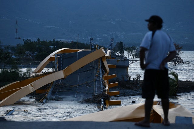 The damage after the earthquake and tsunami is pictured in Palu, Central Sulawesi 