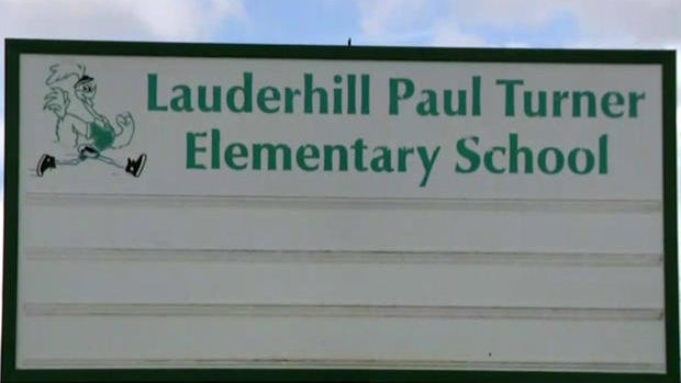 A sign for Lauderhill Paul Turner Elementary School is seen in Lauderhill, Florida. 