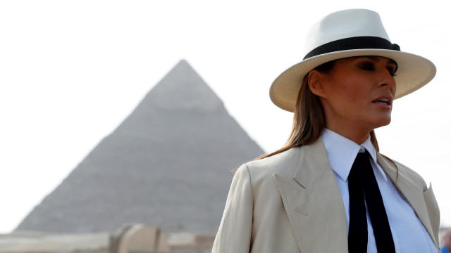 U.S. first lady Melania Trump visits the Pyramids in Cairo 