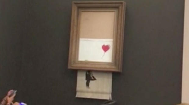 Banksy art self-destructs 