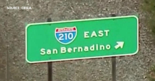 Misspelled "San Bernadino" sign. (SOURCE: Sky9/CBSLA) 