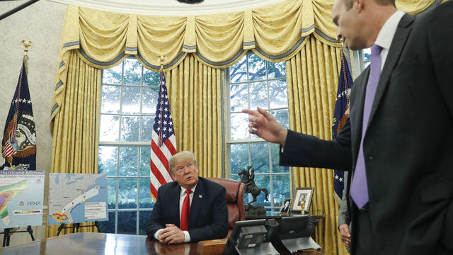President Trump Briefed On Hurricane Michael By Secretary Of Homeland Security Nielsen And FEMA Chief Long In Oval Office 