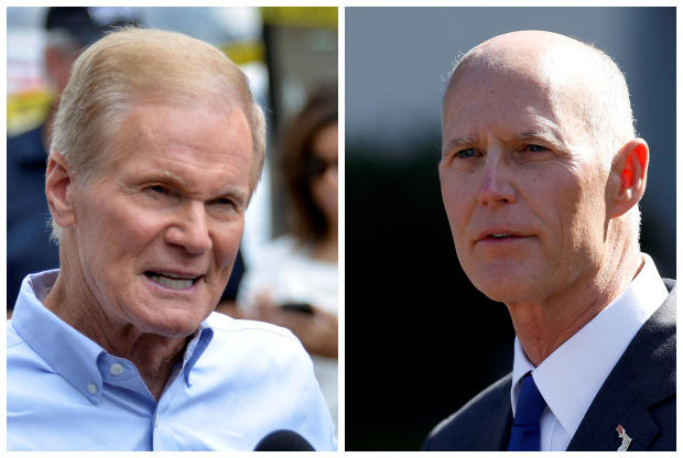 U.S. Sen. Bill Nelson, left, and Florida Gov. Rick Scott are seen in this combination photo. 
