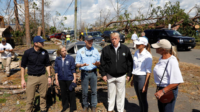 Trump visits areas affected by Hurricane Michael in Florida 