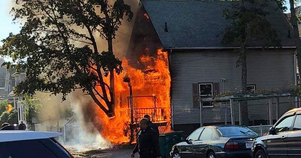 Large House Fire In Lynn Sends Man, 2 Firefighters To Hospital - CBS Boston