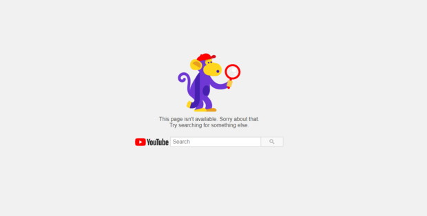 YouTube error message 