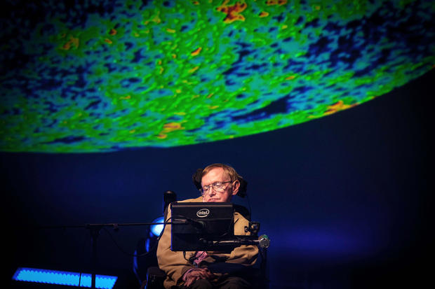 British theoretical physicist professor Stephen Hawking gives a lecture during the Starmus Festival on the Spanish Canary Island of Tenerife on Sept. 23, 2014. 