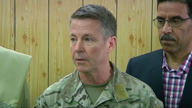 Commander of NATO forces in Afghanistan U.S. General Scott Miller attends a meeting in the Kandahar Governor's Compaund in Kandahar 