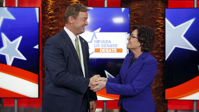 Nevada Senate Candidates Republican Sen. Dean Heller And Democratic Challenger Rep. Jacky Rosen Debate In Las Vegas 