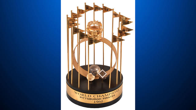 Roberto Clemente Game-Worn Jersey, World Series Trophy Up For