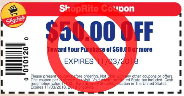 ShopRite Warning About Fake $50 Off Coupon 