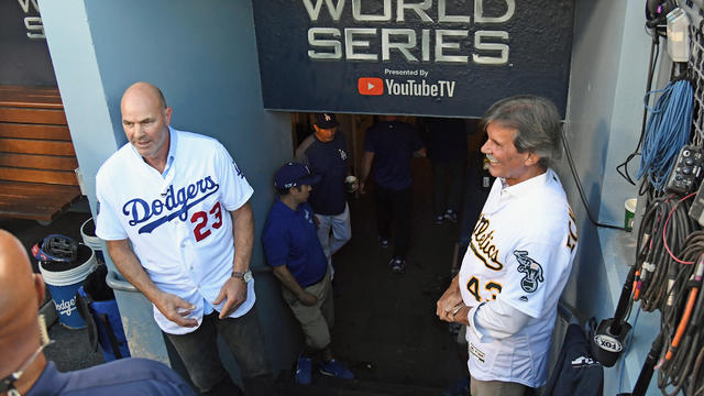 Dennis Eckersley Wears A's Jersey, Throws First Pitch To Kirk