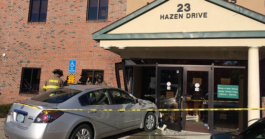 Car Crashes Into Front Entrance Of New Hampshire DMV CBS Boston