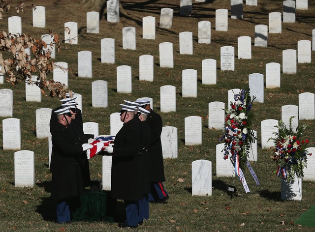 Funeral Held For Marine Corps Cpl. Robert Richards At Arlington National Cemetery