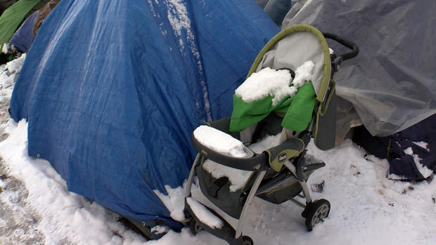 Homeless Encampment Snow 