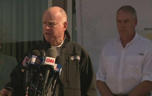 Gov. Brown, Interior Sec. Zinke Tour Downplay Rift With Trump Over Calif. Wildfires 