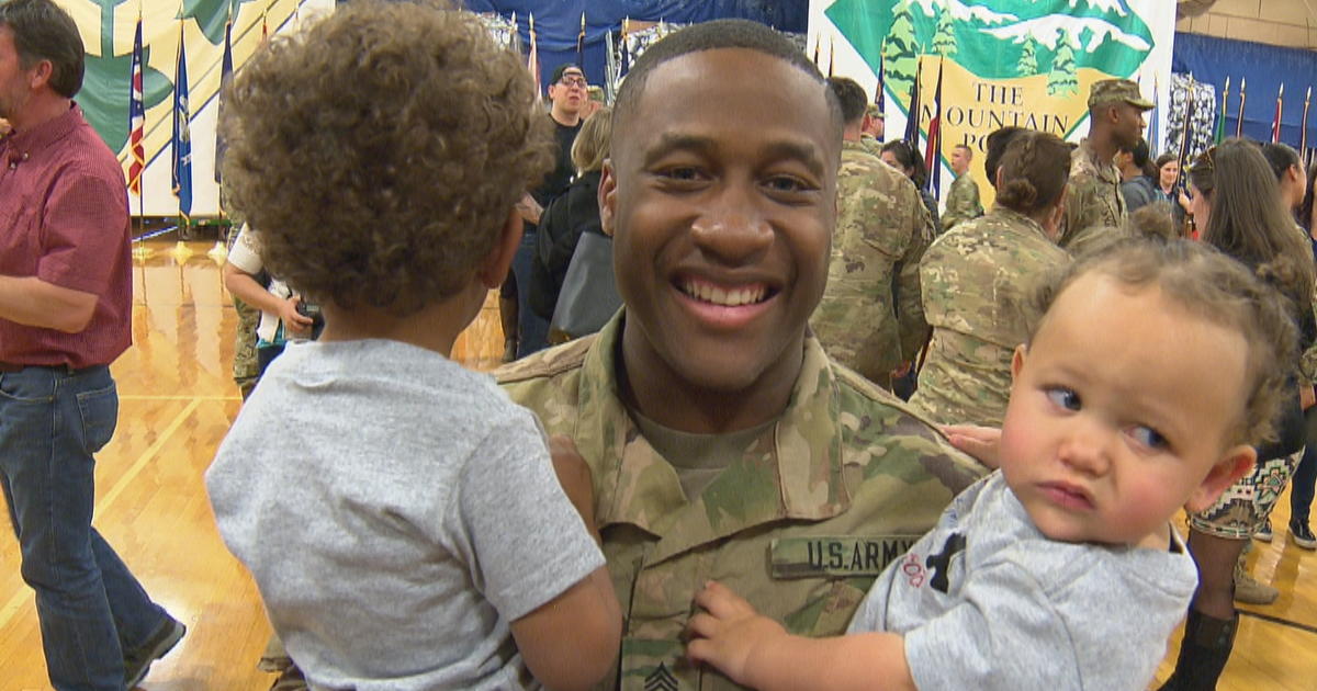 Emotional Welcome Home For Fort Carson Troops After 9 Months - CBS Colorado