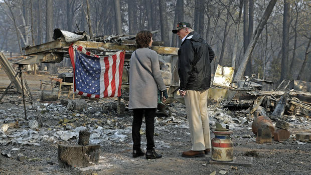 Donald Trump Tours Wildfire Devastation in Paradise 