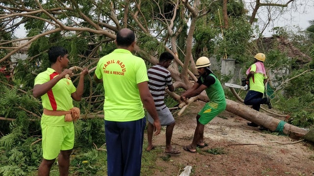 The aftermath of cyclone Gaja is seen in Tamil Nadu 