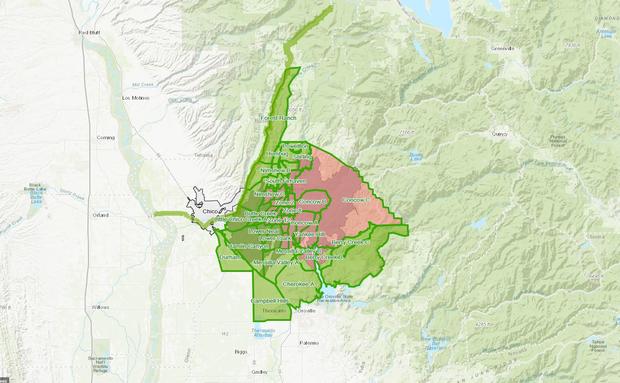 Butte Co. evacuation map 